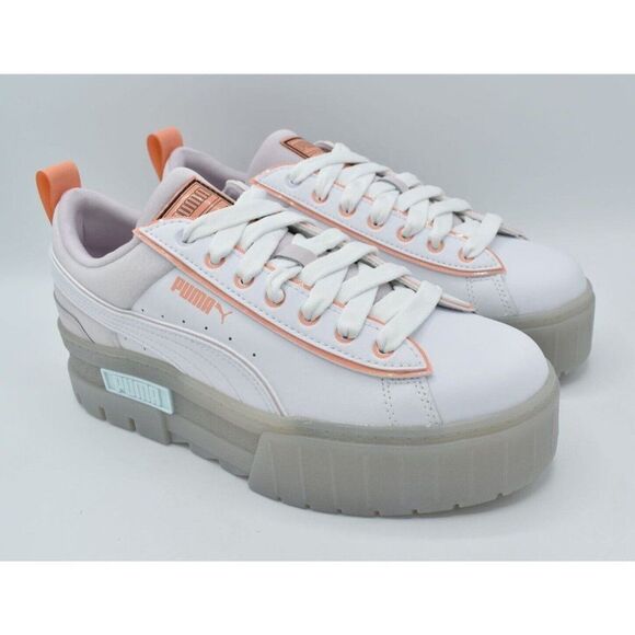 Puma Women Size 10 Mayze White Peach Pink Summer Camp Platform